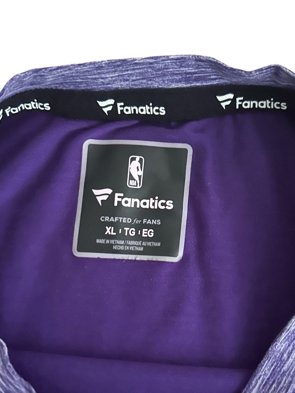 Fanatics Licensed LA Lakers Purple Short Sleeve Shirt Men’s Size XL - Picture 4 of 4